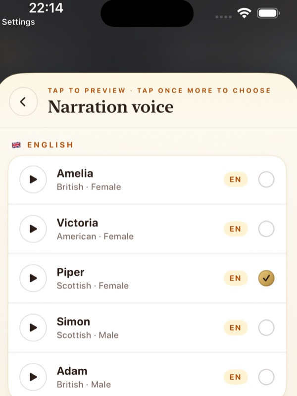 Choosing a read-aloud narration voice