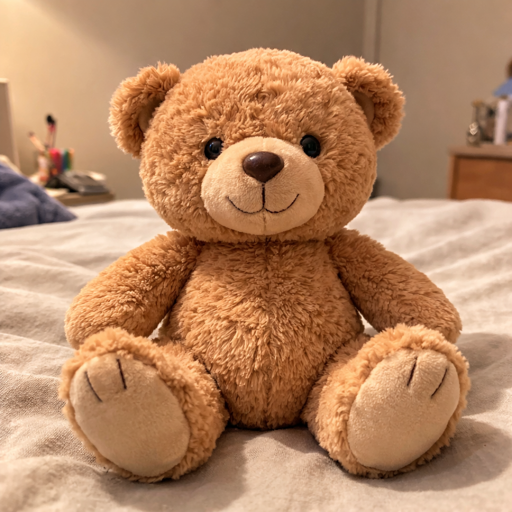 A teddy bear toy ready to become a Storybee character